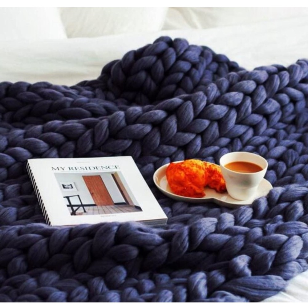 Hand Knit Chunky Knit Blanket